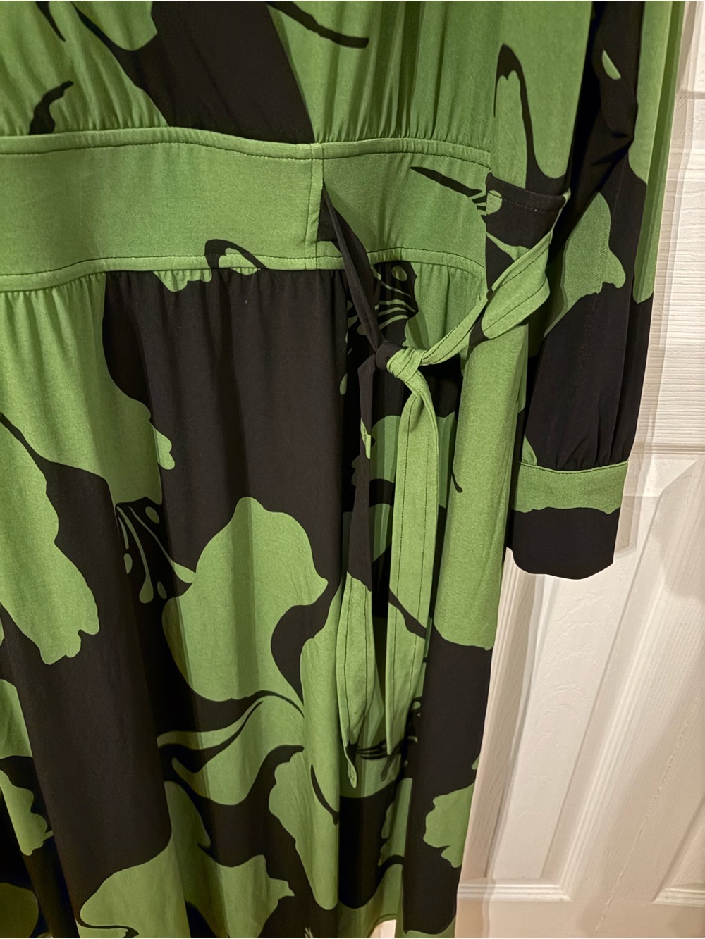 Lane Bryant Black and Green Floral Wrap Dress - Picture 3 of 9